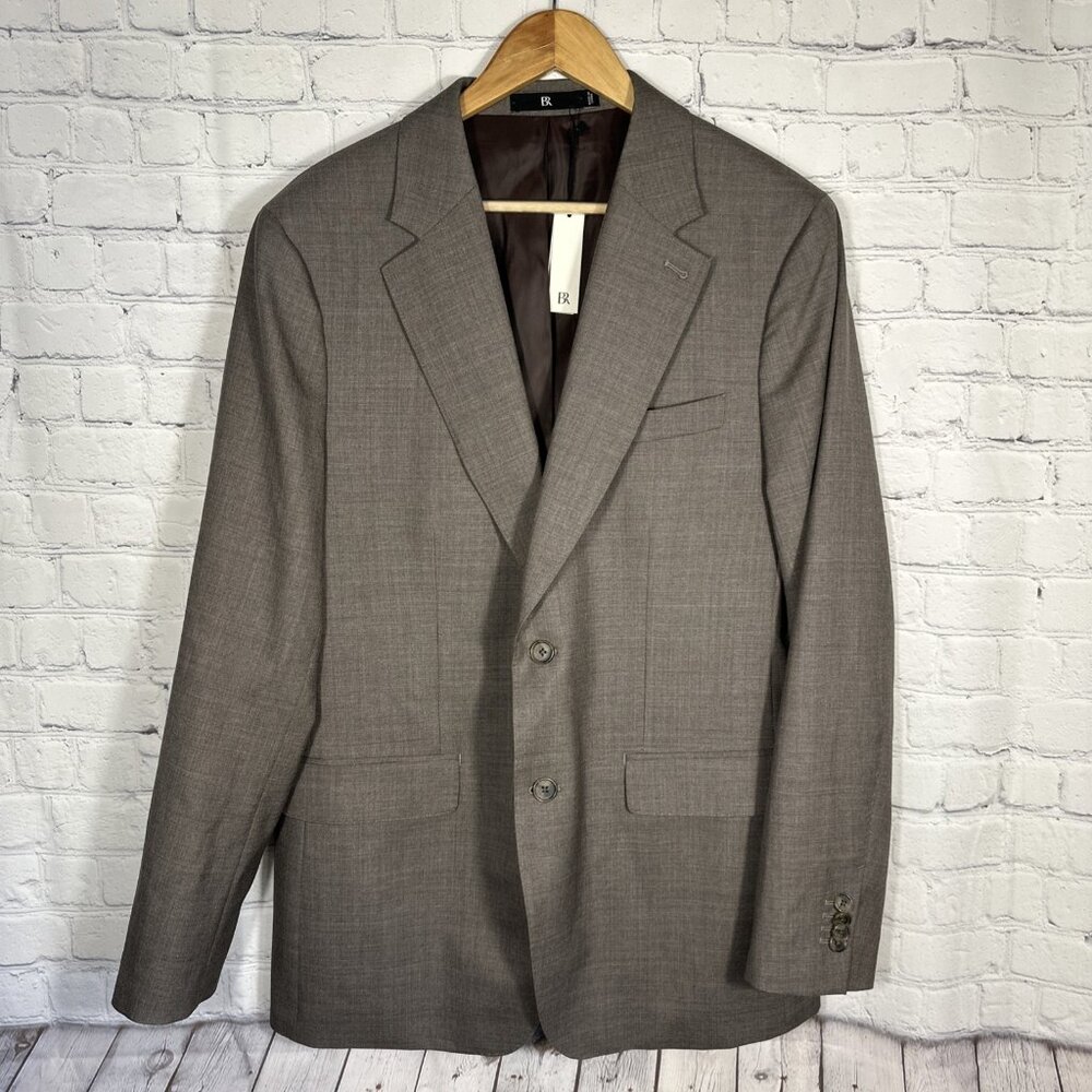 Banana Republic Blazer Sport Jacket Men 42R Brown Tailored Slim Fit Wool Preppy